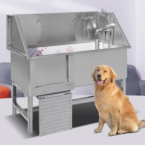 Haustierpflegesalon, Hundepflegewanne, Hundebadewanne, Waschbecken Für Zu Hause, Hunde- Und Katzenwaschstation Aus Edelstahl Für Große Hunde, Badestation Für Hunde, Hundewaschstation, Hundewanne(100cm