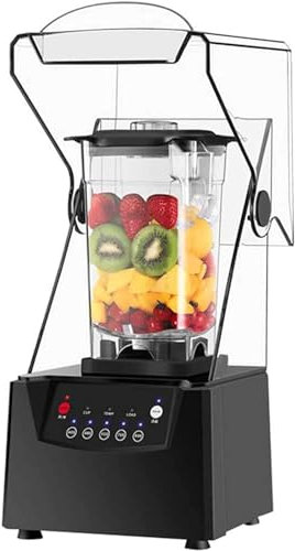 Powerful Standmixer Smoothie Maker, 2 l Commercial Standmixer, 6 Sharp Edelstahlklingen, 17000 U/min, Blade Ice Crusher mit Schalldeckel, für Milchshake, Saft, Baby Food und Vegetable Drinks