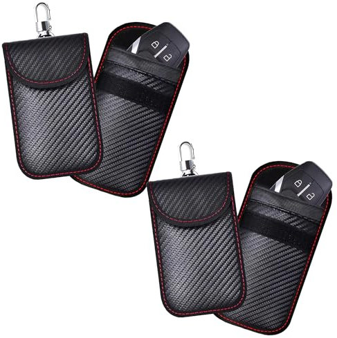 KAV Faraday - Custodia protettiva per chiave elettronica, in fibra di carbonio, compatta, con blocco del segnale, per chiavi auto tascabili, blocco RFID, antifurto, protezione ingresso remoto