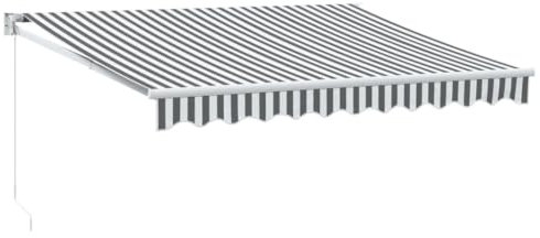 vidaXL Markise Einziehbar, Gelenkarmmarkise Wandmontage, Sonnenmarkise für Garten Terrasse, Balkonmarkise, Anthrazit Weiß Stoff Aluminium
