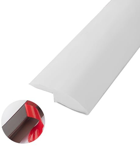 Pvc Übergangsstreifen 100/200/300cm, Übergangsprofil Selbstklebend, Vinyl Übergangsschiene Abschlussprofil, Übergangsstreifen Für Bodenleiste, Höhenausgleich Bodenprofil(White,3.5*100cm/1.38*39.4in)