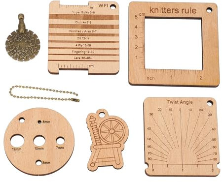 Wood Knitting Gauge Rulers, Comfortable and Convenient Yarn Measuring Crochet Accessories Tools Easy to Operate Yarn Measuring Crochet Crochet Hook Yarn Wrap Guide Board
