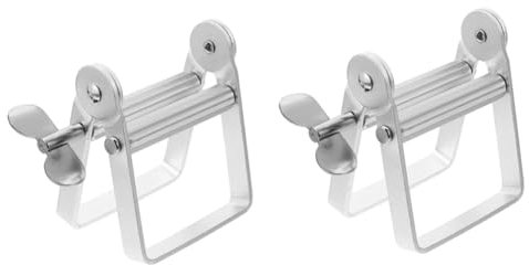 Feriany Exprimidor de Pasta de Dientes, Rodillo de Tubo de Metal, Dispensador de Pasta de Dientes Giratorio, Exprimidor de Tubo, Exprimidor de Acero Inoxidable