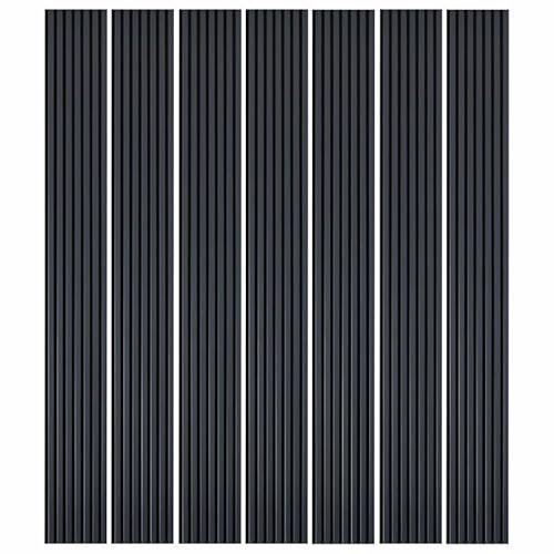 DECOON Mur TV - Lot de 7 Panneaux tasseaux Bois 250 x 30 x 1,9 cm - Bleu Nuit/Feutrine Noir - 5,25m²