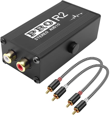 XMSJSIY RCA Noise Filter for Car Audio Ground Loop Isolator 2 Channel Hum Eliminator PRO AV HiFi Stereo Audio Isolator Filter with RCA Cable Audio Signal Noise Reducer for Home Stereo System