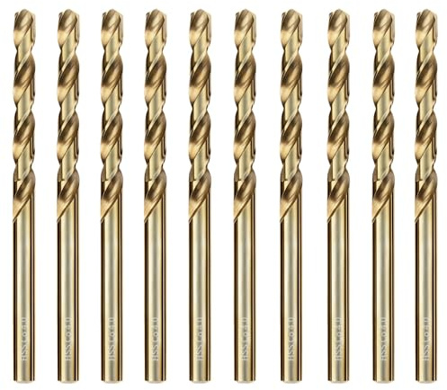 HSS Kobalt Bohrer Set 4.0mm 10tlg. Professionell Metallbohrer Spiralbohrer | M35 HSS Kobalt Jobber Bohrer Set fur Edelstahl, Hartmetall, harter Stahl, Gusseisen, Kupfer, Aluminium, Holz und Kunststoff