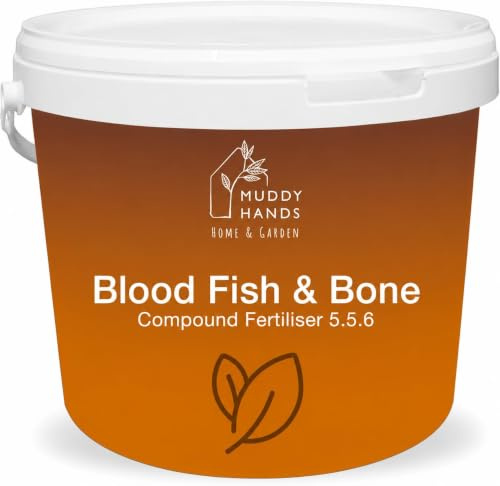 Muddy Hands 10kg Blood Fish & Bone Fertiliser 5.5.6 Granules Plant Food for Flowers Vegetables Shrubs Roses Trees Lawns & Root Growth – Natural Garden Feed
