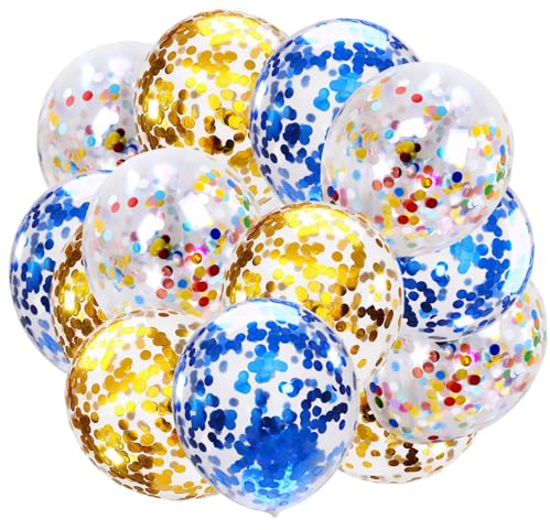 30Pcs Konfetti Ballons Luftballons Bunt, 12 Zoll Konfetti Luftballons Bunt | Luftballons mit Konfetti Mehrfarbige Papier, für Geburtstag Hochzeit Babyparty Weihnachten Silvester Party Dekoration