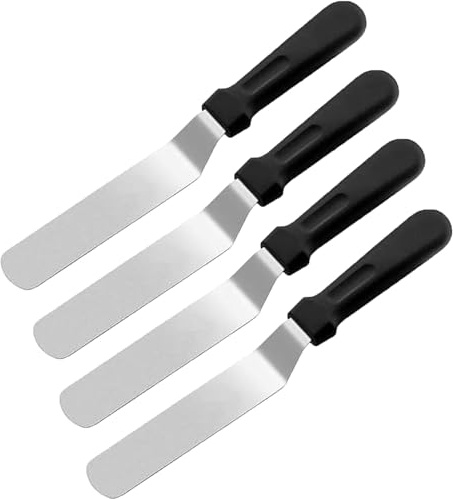 4pcs Palette Knife,Icing Spatula Baking,Stainless Steel Palette Knife Baking,Pallet Knife Baking for Cake Spatula,Thickened Offset Spatula for Home,Bakery,Kitchen Pastry