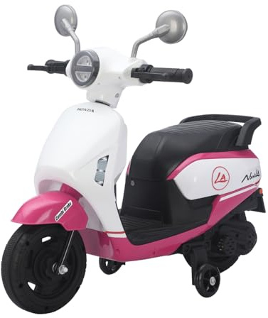 TCARAIWEN Kinder-Dreirad, 6 V, Moped, 3 Räder, Motorrad, Musik, LED-Scheinwerfer, für Jungen und Mädchen ab 3 Jahren, Rosa