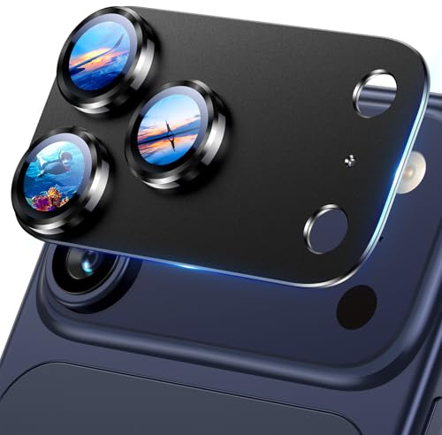 UniqueMe for iPhone 17 Pro Camera Lens Protector - 1 pack Black | All-in-One Aluminum Alloy Metal, Strong Drop Protection, Easy Installation, Full Coverage, Well-fitting