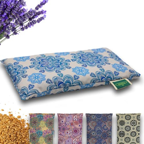 Saco Semillas Microondas - 28x15cm Semillas y Lavanda, 100% Algodón - Saco de Semillas para Microondas - Bolsa térmica Calor y Frío - Estampado Mandala (Mandala Oceánico)