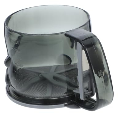 FUNOMOCYA Plastic Flour Sifter with Fine Mesh for Baking Hand Press Crank Powdered Sugar Shaker and Duster Kitchen Sieve for Flour and Sugar for Home Bakers and Cake Preparation
