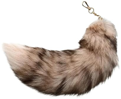 BrKern Fuchsschwanz Anhänger - Flauschiger Therian Tail als Schlüsselanhänger, Weicher Katzenschwanz & Furry Tail für Rucksack, Künstlicher Tier Schwanz Deko
