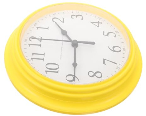 TOGEVAL Orologio da Parete Silenzioso Rotondo Plastico 9 Pollici Design senza Ticchettio Alimentato a Batteria per Casa e Soggiorno