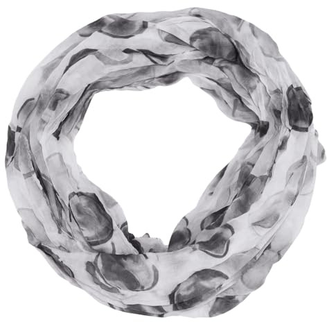 beybey® Damen Seide Loop Schal in herrlichen Farben und ein Batik Punkte Loopschal zum Verlieben Seidenschal (love grau)