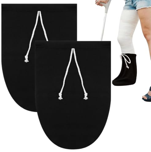 DULFAX Calcetines para Escayola, 2 Piezas Cubre Dedos Lavables con Cordones Ajustables, Escayolas para Piernas Que Protegen Pies y Dedos para Prevenir Lesiones
