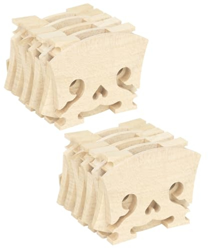 GLSTOY 10 Puentes de Violín de Madera de Arce en Forma de Corazón, Accesorios para Puente de Violín, Paquete de 10 Piezas, Diseño Simple y Fácil de Transportar para Práctica y Grabación