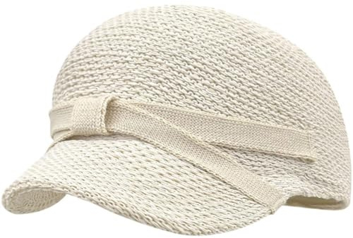 Zghhc Stickad halmridhatt, andningsbar fluga melonhatt för kvinnor, daglig stil utomhus matchande