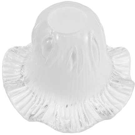 BESPORTBLE Pantalla Iluminación Suave Vintage de Vidrio Bordes de Encaje de Lámpara y Forma de Flor y Decoración para Lámpara de Mesa E27 para Dormitorio o Cafetería