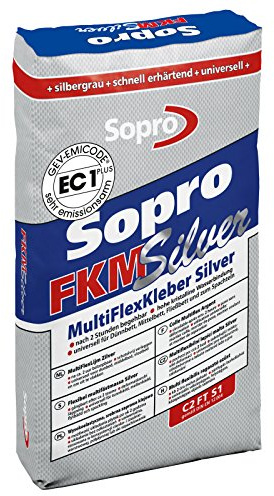 Sopro FKM® Silver 600 - schnell erhärtender, Multifunktions Flexkleber | silbergrau | für Innen und Außen geeignet (25 kg)