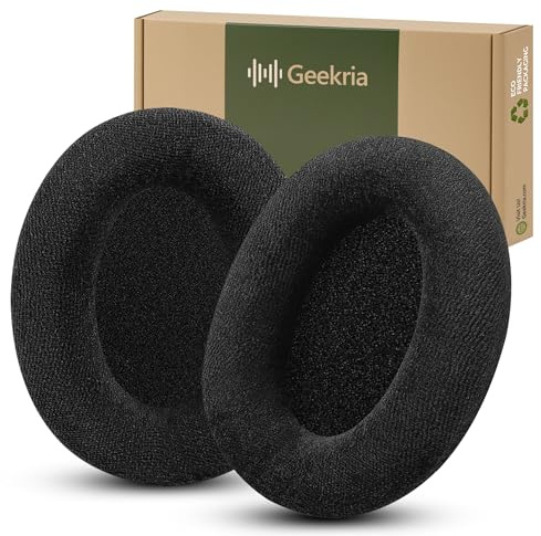 Geekria Comfort Velour Replacement Ear Pads for Sennheiser HD598, HD598SE, HD598CS, HD599 Headphones Ear Cushions, Repair Parts with Video Guide (Black)