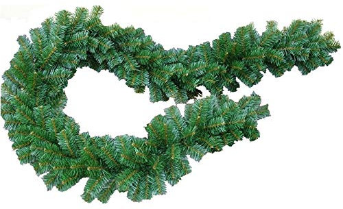 Weihnachtsgirlande Dicke Tannengirlande Weihnachtsdeko Grüne Tannenzweige 300cm (240 Spitzen) - Tannen Girlande als Weihanachtskranz - Weihnachten, weihnachtsdeko aussen, innen, amerikanisch