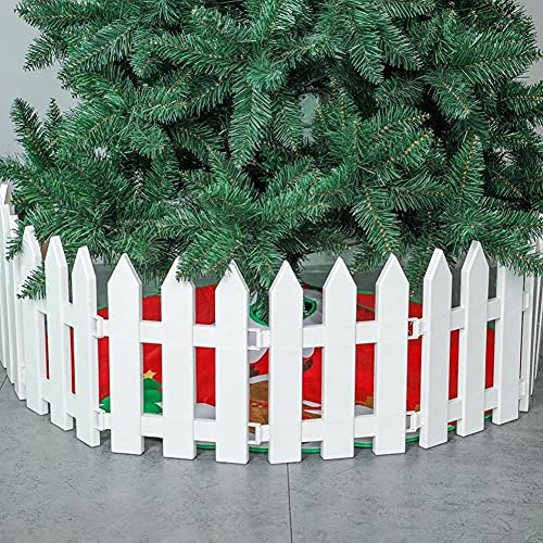 Ieve 4 pz bianco Plastica Fence albero di Natale festa di nozze decorazione casa giardino in miniatura - bordi per aiuole flessibile,bordura per giardino plastica(One Pack è di 100 cm in totale)
