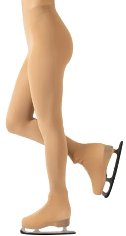 CALZITALY Medias Cubrepatin Para Mujer | Patinaje Artístico | Professional Skating | Natural, Negro, Caramelo | 70 Den | S, M, L | Calcetería Italiana | (M, Natural)