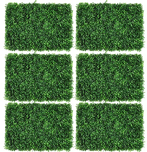 ybaymy 12 Stück Künstliche Pflanzenwand 60 X 40cm Künstliche Hecke Paneele | Sichtschutz Kunstpflanzen Wand Grün Buchsbaumplatte für Haus Garten Hochzeit Dekoration