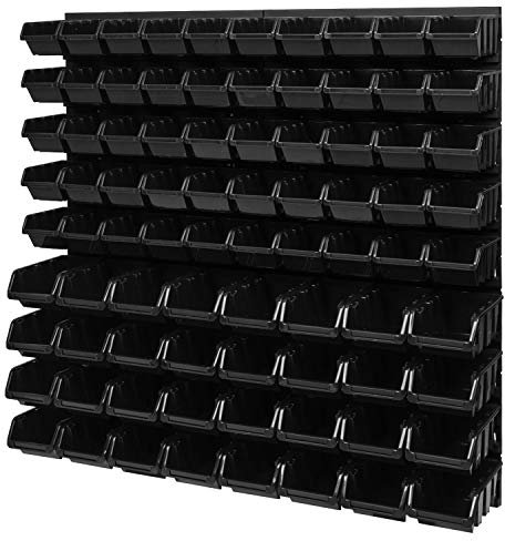 Lot de 82 caisses de rangement empilables 772 x 780 mm Noir