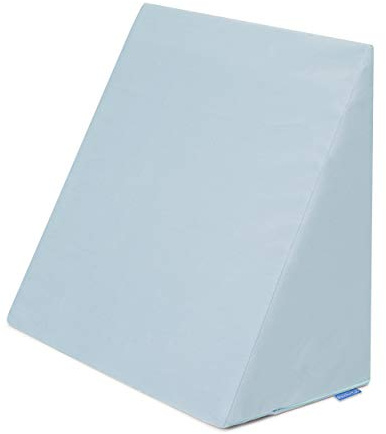 Badum - Rückenkissen - Keilkissen Bett - 60 x 50 x 30 cm - mit Schicht aus Memory Foam, Bezug Abnehmabar & Waschbar - Lesekissen, Matratzenkeil, Ergonomisches Kissen - Hellblau