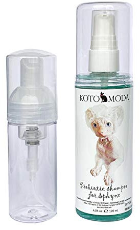 Kotomoda Probiotic Shampoo for Sphynx Cats 120ml with Foam Generator