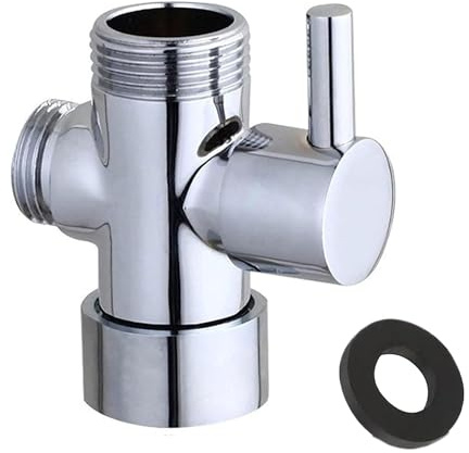 Hayaww Umlenkventil Dusche Adapter Ventil Badventil Chrom Umschalter FüR Die Dusche Dreiwege Ventil Umsteller FüR Toiletten Badezimmer KüChe Handbrausekopf Und Festen SprüHkopf, Ersatzteil Duschsystem