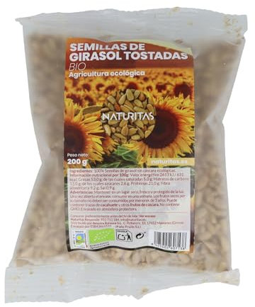Semilla de Girasol Tostadas 200 g eco Naturitas Essentials | Abundantes propiedades