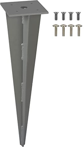 LARMNEE Erdanker, Bodenhalterung für Seitenmarkisenpfosten, Bodenanker, Bodendübel, Seitenmarkisen, Grau EBE01DM02
