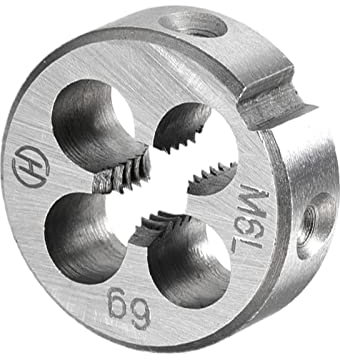 CoCud 1Stk Rund Schneideisen Metrisch M6 x 1.0 Gewinde 9SiCr Legierung Werkzeug Linke Hand Stahl Schraube Fräsen Werkzeuge - (Anwendung: für Machine Gewinde Reparatur)