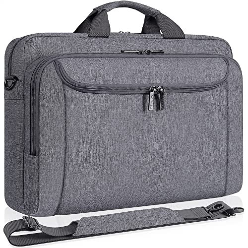 DOMISO 17 Zoll Wasserdicht Business Laptop Aktentasche mit großer Kapazität, Laptop Tasche Tragetasche Schultertasche Notebooktasche für 17-17.3 Laptop/Dell/Lenovo/Acer/HP/MSI, Grau