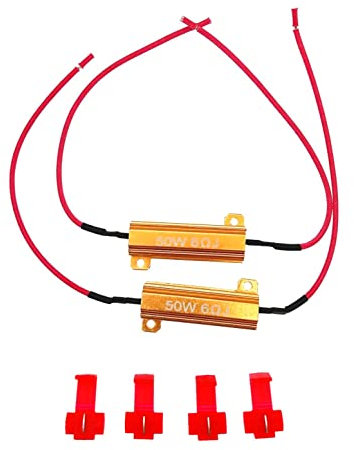 JZK 2 resistencias de carga de 50 W y 6 ohmios para corregir el error de señal intermitente de bombilla LED