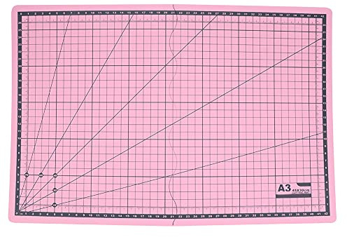 Selbstheilende Schneidematte, A3, Faltbare, Rutschfeste Schneidematten Zum Basteln, Doppelseitige Schneidematte Zum Quilten, Nähen, Basteln(Rosa)