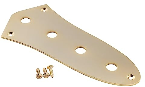 Musiclily Pro Stahl 4 Löcher J Bass Kontrollplatte Control Plate Gold | für Jazz Bass Style E-Bass