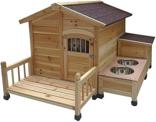 QIANMEI hundehütte Outdoor, Große Hundehütte for Drinnen Und Draußen, Wasserdichter Hundekäfig Aus Holz, Abnehmbares Katzenhaus for Kleine Mittelgroße Geflügel, Einfache Reinigung