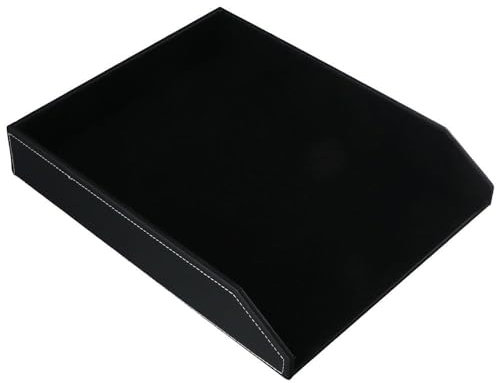 Risedot Schwarze Leder-Briefablage, Schreibtisch-Organizer, Dokumentenhalter, perfekt für Büroorganisation, Akten, Zeitschriften und andere Gegenstände für den Schreibtisch