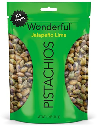 Wonderful Pistachios No Shells, Jalapeño Lime Flavored Nuts, 11 Ounce Bag