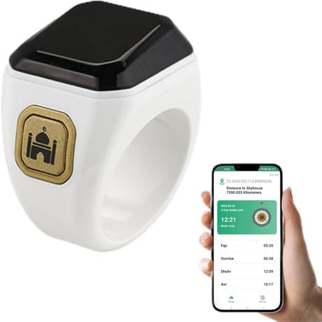 Bluetoth, anello di preghiera intelligente, anello intelligente, ricaricabile, contatore elettronico intelligente, anello ricaricabile con display a LED, promemoria di di preghiera per