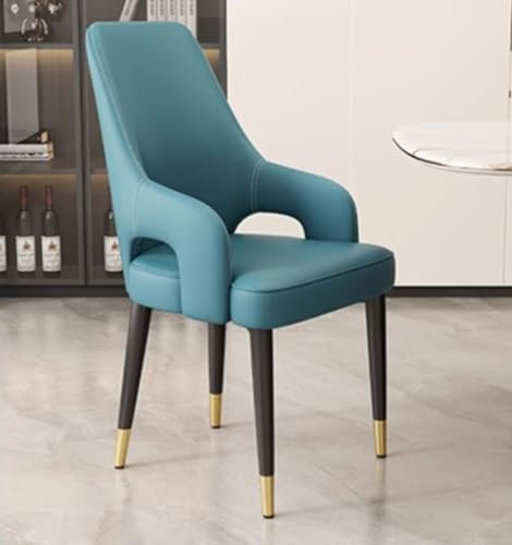 Modernes Ledersessel-Set mit Metallbeinen, stilvoller Polsterstuhl für Wohnzimmer, Schlafzimmer und Büro