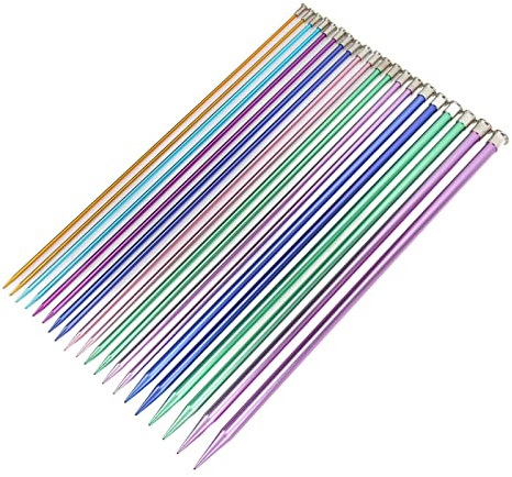 Fyearfly, set di ferri da maglia per maglioni, ferri a punta singola super lunghi per maglioni e sciarpe fai-da-te, grandi ferri da maglia per cuciture a maglia, 40 cm di lunghezza, 5 mm di diametro