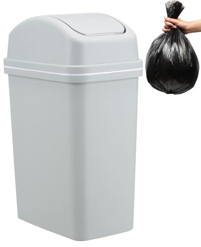 Papeleras Con Tapa - Papelera | Bote De Basura Con Tapa Abatible | Bote De Basura Alto De 10 Litros Con Tapas Abatibles | Bote De Basura Para Dormitorio | Cubo De Basura De Baño Engrosado | Cesta De R