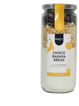 Pineut - Kuchen Backmischung Schoko Banane I Backmischung Weihnachten im Glas I Perfektes Geschenk zu Weihnachten, Geburtstag