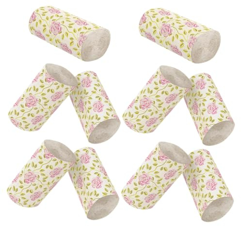 minkissy 10 Rolls of Cute Rose Printed Toilet Paper Bamboo Pulp Toilet Paper for Bathroom Decorative Fancy Bamboo Paper Towel Tissue